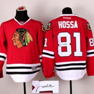 Blackhawks #81 Marian Hossa Red Autographed Stitched Jersey