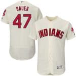 Indians #47 Trevor Bauer Cream Flexbase Authentic Collection Stitched Jersey
