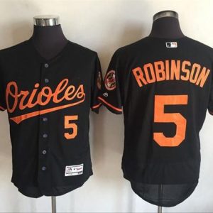 Orioles #5 Brooks Robinson Black Flexbase Authentic Collection Stitched Jersey