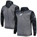 Philadelphia Eagles Heather Charcoal Big Tall Camo Pullover Hoodie