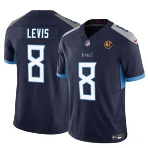 Tennessee Titans #8 Will Levis Navy 2023 F.U.S.E. With John Madden Patch Vapor Limited Stitched Jersey