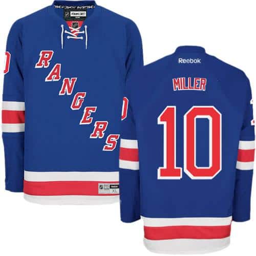 Rangers #10 J.T. Miller Blue Home Stitched Jersey