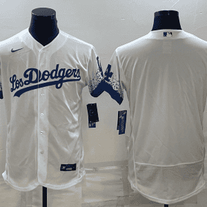 Los Angeles Dodgers Blank White City Connect Flex Base Stitched Jersey