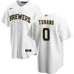Milwaukee Brewers #0 Brice Turang Cream Cool Base Stitched Jersey