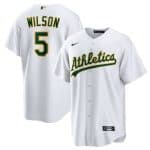 Oakland Athletics #5 Jacob Wilson White Cool Base Stitched Jersey