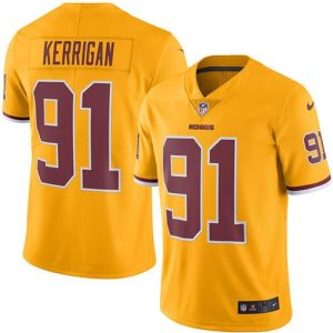 Redskins #91 Ryan Kerrigan Gold Stitched Limited Rush Nike Jersey