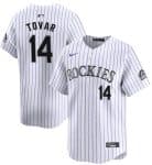 Colorado Rockies #14 Ezequiel Tovar White White Home Limited Stitched Jersey