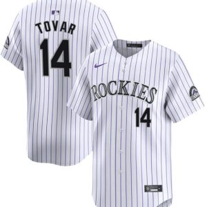 Colorado Rockies #14 Ezequiel Tovar White White Home Limited Stitched Jersey