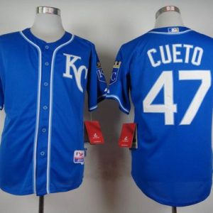 Royals #47 Johnny Cueto Light Blue Alternate 2 Cool Base Stitched Jersey
