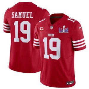 San Francisco 49ers #19 Deebo Samuel Red 2024 F.U.S.E. Super Bowl LVIII Patch And 1-Star C Patch Vapor Untouchable Limited Stitched Jersey