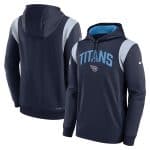 Tennessee Titans Navy Sideline Stack Performance Pullover Hoodie 002