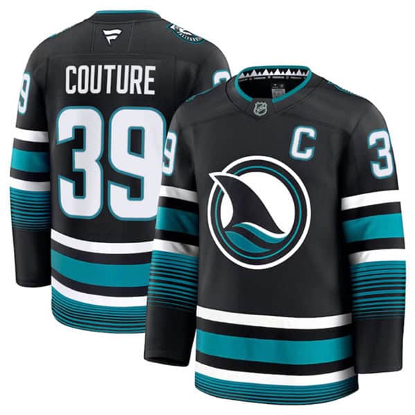 San Jose Sharks #39 Logan Couture Black 2024-25 Alternate Stitched Jersey