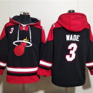 Miami Heat #3 Dwyane Wade Black Ageless Must-Have Lace-Up Pullover Hoodie