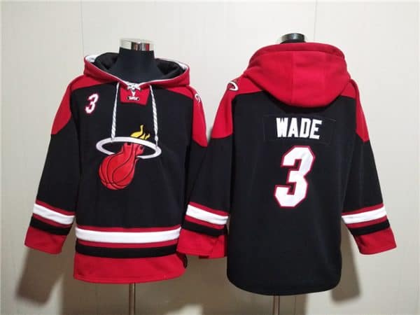 Miami Heat #3 Dwyane Wade Black Ageless Must-Have Lace-Up Pullover Hoodie