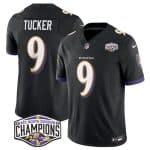 Baltimore Ravens #9 Justin Tucker Black F.U.S.E. 2024 AFC North Division Champions Vapor Limited Jersey