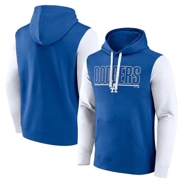 Los Angeles Dodgers Royal Outline Fleece Pullover Hoodie