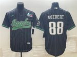 Philadelphia Eagles #88 Dallas Goedert Black With Super Bowl LVII Patch Cool Base Stitched Jersey