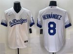 Los Angeles Dodgers #8 Enrique Hernandez White City Connect Cool Base Stitched Jersey