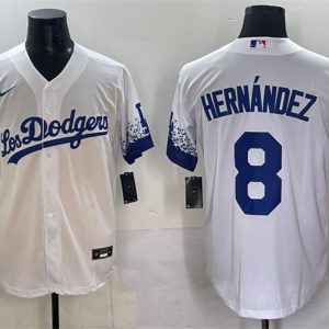 Los Angeles Dodgers #8 Enrique Hernandez White City Connect Cool Base Stitched Jersey