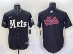 New York Mets Team Big Logo Black 'Gotham Gothic Edition' Vapor Premier Limited Stitched Jersey