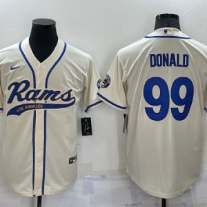 Los Angeles Rams #99 Aaron Donald Bone Cool Base Stitched Baseball Jersey