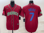 Mexico #7 Julio Ur¨ªas 2023 Red Blue World Classic Stitched Jersey