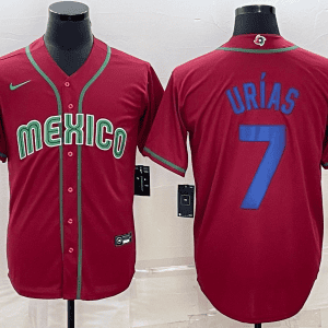 Mexico #7 Julio Ur¨ªas 2023 Red Blue World Classic Stitched Jersey