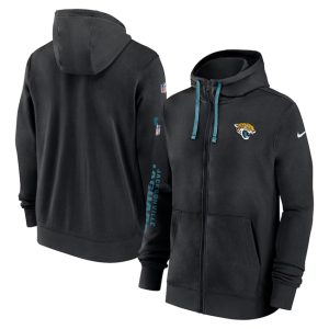 Jacksonville Jaguars Black 2024 Team Full-Zip Hoodie