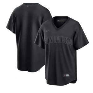 San Diego Padres Blank Black Pitch Black Fashion Replica Stitched Jersey