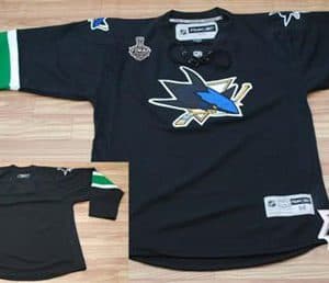 Sharks Blank Black 2016 Stanley Cup Final Patch Stitched Jersey