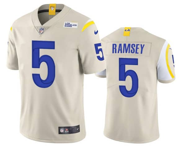 Los Angeles Rams #5 Jalen Ramsey Bone Vapor Untouchable Limited Stitched Jersey