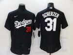 Los Angeles Dodgers #31 Max Scherzer Black Flex Base Stitched Baseball Jersey