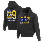 Los Angeles Rams #9 Matthew Stafford 2022 Black Super Bowl LVI Champions Pullover Hoodie