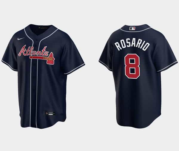 Atlanta Braves #8 Eddie Rosario Navy Cool Base Stitched Jersey