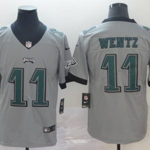 Philadelphia Eagles #11 Carson Wentz Silver Inverted Legend Stitched Jersey