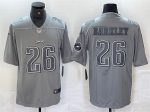 Philadelphia Eagles #26 Saquon Barkley Gray With Patch Atmosphere Fashion Stitched Jersey