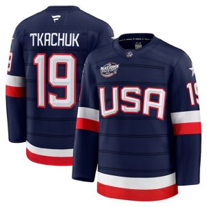 USA #19 Matthew Tkachuk Navy 2025 4 Nations Face-Off Stitched Jersey