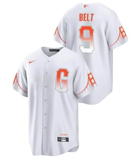 San Francisco Giants #9 Brandon Belt White City Connect Cool Base Stitched Jersey
