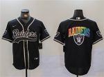 Las Vegas Raiders Black Team Big Logo With Patch Cool Base Stitched Jersey