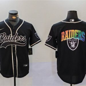 Las Vegas Raiders Black Team Big Logo With Patch Cool Base Stitched Jersey