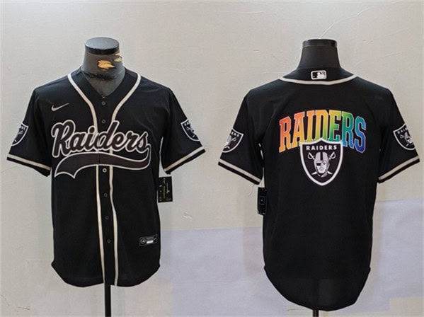 Las Vegas Raiders Black Team Big Logo With Patch Cool Base Stitched Jersey