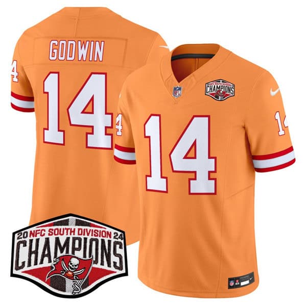 Tampa Bay Buccaneers #14 Chris Godwin Orange 2024 F.U.S.E. NFC South Division Champions Limited Stitched Jersey