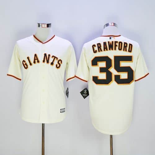 Giants #35 Brandon Crawford Cream New Cool Base Stitched Jersey
