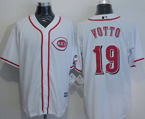 Reds #19 Joey Votto White New Cool Base Stitched Jersey