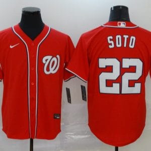 Washington Nationals #22 Juan Soto Majestic Red Cool Base Stitched Jersey