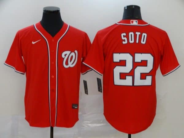 Washington Nationals #22 Juan Soto Majestic Red Cool Base Stitched Jersey