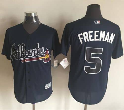 Braves #5 Freddie Freeman Blue New Cool Base Stitched Jersey