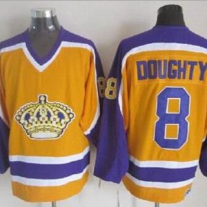 Kings #8 Drew Doughty Yellow CCM Throwback Stitched Jersey