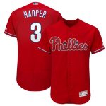Philadelphia Phillies #3 Bryce Harper Majestic Scarlet Flexbase Stitched Jersey