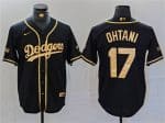 Los Angeles Dodgers #17 Shohei Ohtani Black Gold World Series Champions Cool Base Stitched Jersey